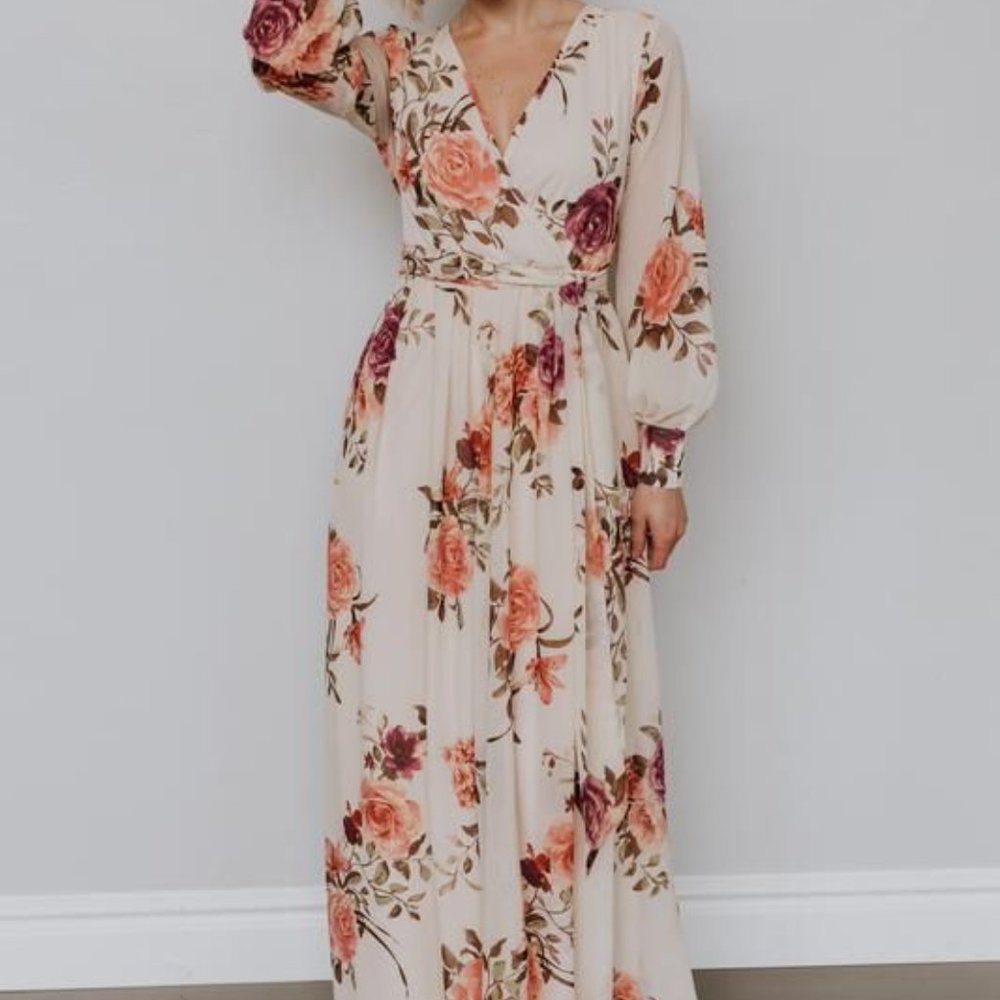 Baltic Born Lydia Maxi Dress in floral ivory print (XS)